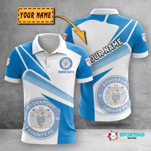 Stockport County F.C Polo Shirt Golf Shirt 3D PLS355