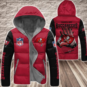 Tampa Bay Buccaneers NFL 3D Custom Name Down Filled Coat DFC086