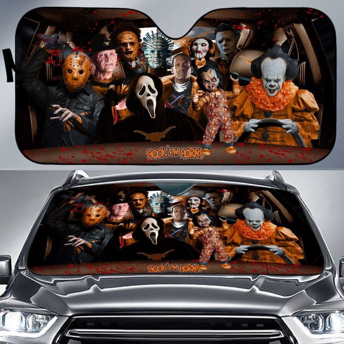 Texas Longhorns NCAA Halloween Car Sun Shade CSS0617