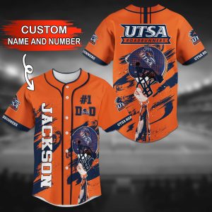 UTSA Roadrunners NCAA Personalized Baseball Jersey BJ2079