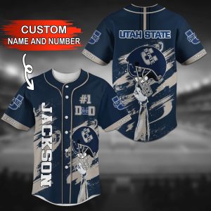 Utah State Aggies NCAA Personalized Baseball Jersey BJ1510