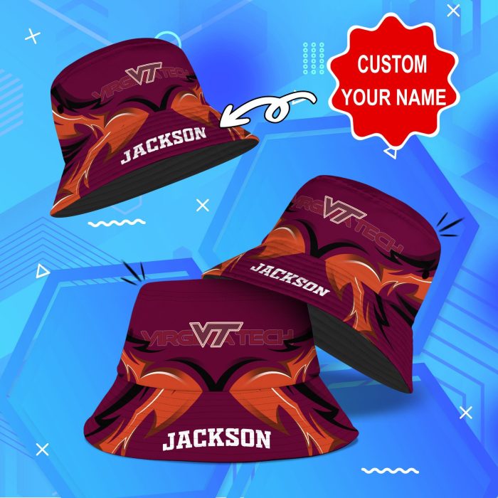 Virginia Tech Hokies NCAA Bucket Hat Personalized SBH337