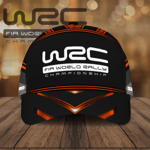 W2C FIA World Rally Championship Orange Line Classic Baseball Cap - Black CGI2158