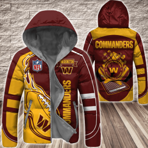 Washington Commanders NFL 3D Custom Name Down Filled Coat DFC052