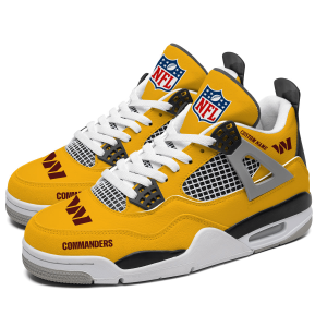 Washington Commanders NFL Custom Name Jordan 4 Shoes Personalized Sneaker For Fan J4041