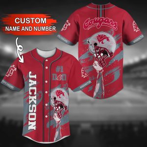 Washington State Cougars NCAA Personalized Baseball Jersey BJ1923