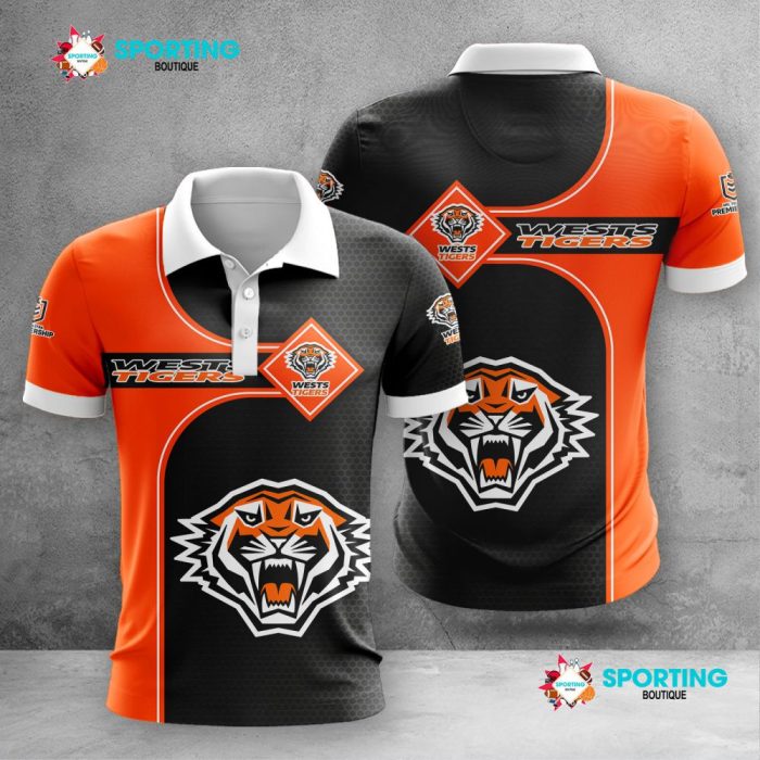 Wests Tigers Polo Shirt Golf Shirt 3D PLS2076