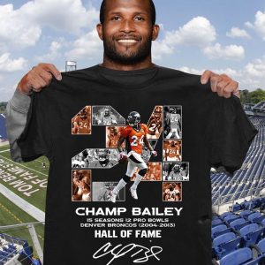 24 Champ Bailey Is Seasons 12 Pro Bowls Denver Broncos 2004 2013 Hall Of Fame Black B1 Unisex T-Shirt Kid T-Shirt LTS1307