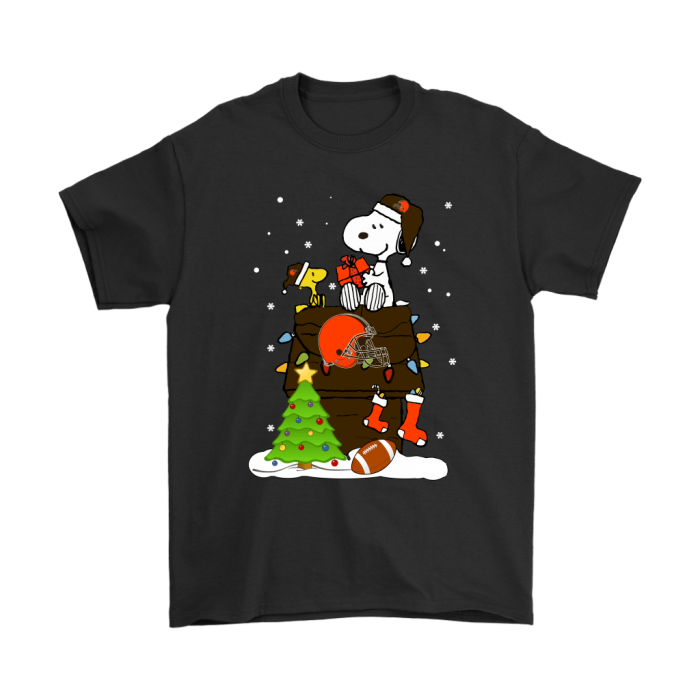 A Happy Christmas With Cleveland Browns Snoopy Unisex T-Shirt Kid T-Shirt LTS2056