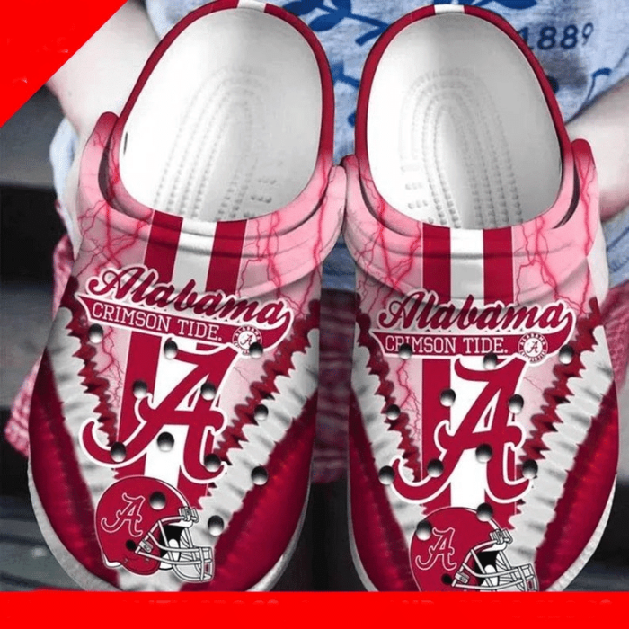 Alabama Crimson Tide Crocs Crocband Clog Comfortable Water Shoes In Pink Red BCL1587