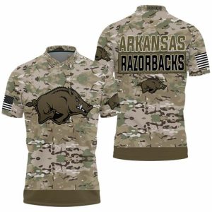Arkansas Razorbacks Camo Pattern Polo Shirt PLS3259
