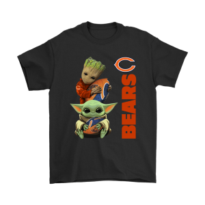 Baby Yoda And Groot Hug Chicago Bears Unisex T-Shirt Kid T-Shirt LTS1539