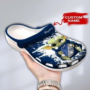 Baby Yoda Indianapolis Colts Custom Name Crocs Crocband Clog Comfortable Water Shoes BCL0565