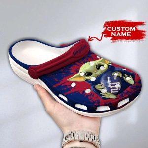 Baby Yoda New York Giants Custom Name Crocs Crocband Clog Comfortable Water Shoes BCL0773