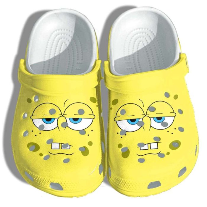 Boring Face On Yellow Crocs Crocband Clog Comfortable Water Shoes BCL1769