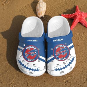 Buffalo Bills For Crocs Crocband Clog Comfortable Water Shoes In Blue White BCL1596