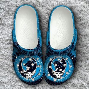 Carolina Panthers Grateful Dead Classic Crocs Crocband Clog Shoes BCL1243