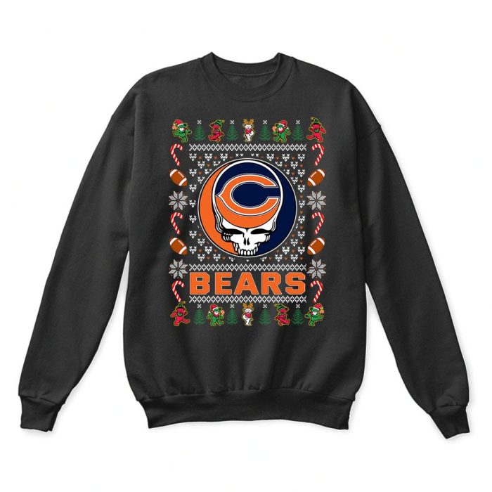 Chicago Bears X Grateful Dead Christmas Ugly Sweater Unisex T-Shirt Kid T-Shirt LTS1576