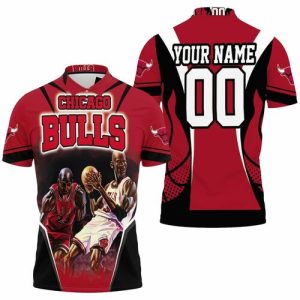 Chicago Bulls Michael Jordan Legends Red Black Personalized Polo Shirt PLS3555