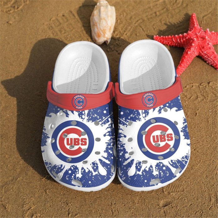 Chicago Cubs Big Logo Crocs Crocband Clog Comfortable Water Shoes In Blue BCL1672
