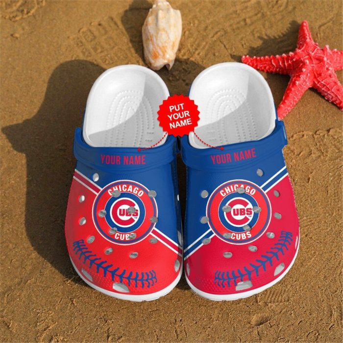 Chicago Cubs Custom Name Crocs Crocband Clog Comfortable Water Shoes BCL0105
