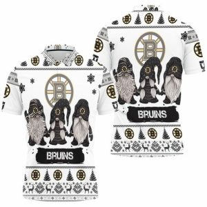 Christmas Gnomes Boston Bruins Ugly Christmas Polo Shirt PLS2803