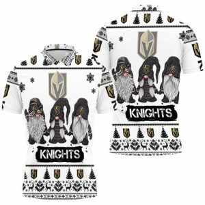 Christmas Gnomes Vegas Golden Knights Ugly Sweatshirt Christmas Polo Shirt PLS2783