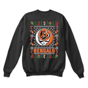 Cincinnati Bengals X Grateful Dead Christmas Ugly Sweater Unisex T-Shirt Kid T-Shirt LTS1840