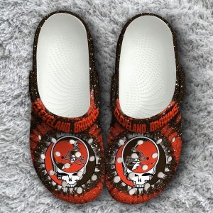Cleveland Browns Grateful Dead Classic Crocs Crocband Clog Comfortable Water Shoes BCL1637