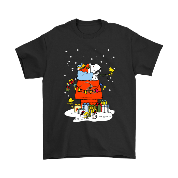 Cleveland Browns Santa Snoopy Brings Christmas To Town Unisex T-Shirt Kid T-Shirt LTS2091