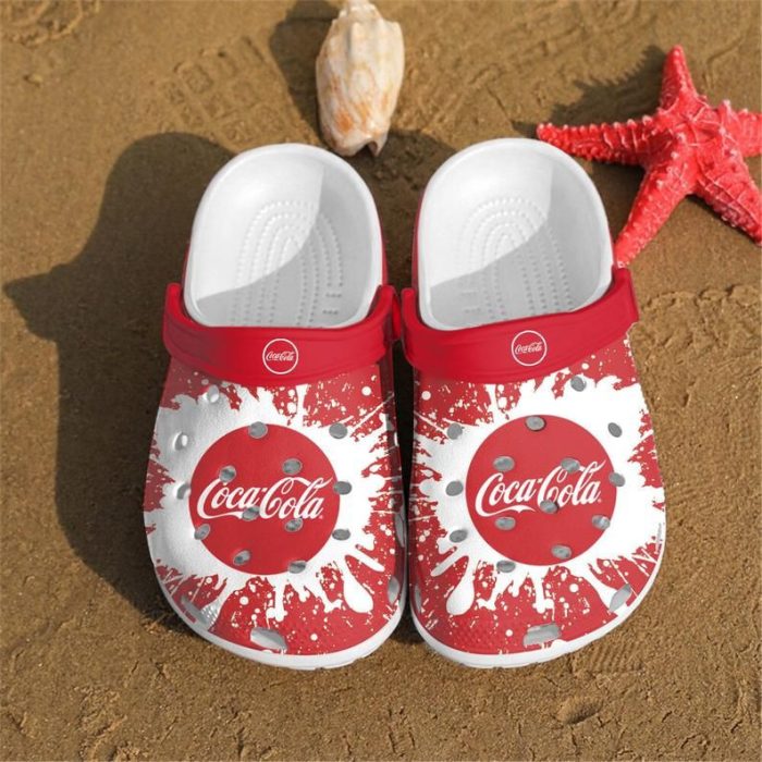 Coke Crocs Crocband Clog Comfortable Water Shoes In Red And White BCL1780