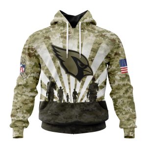 Custom NFL Arizona Cardinals Salute To Service - Honor Veterans And Their Families Unisex Hoodie TH0864