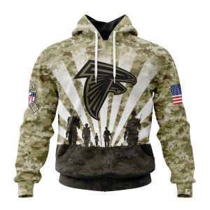 Custom NFL Atlanta Falcons Salute To Service - Honor Veterans And Their Families Unisex Hoodie TH0865
