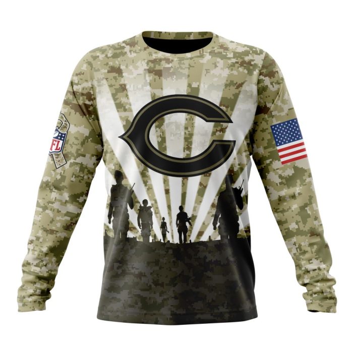 Custom NFL Chicago Bears Salute To Service - Honor Veterans And Their Families Unisex Sweatshirt SWS006
