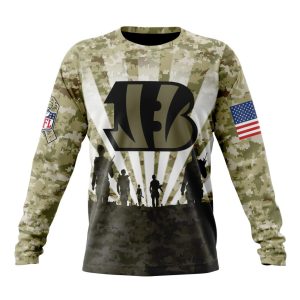 Custom NFL Cincinnati Bengals Salute To Service - Honor Veterans And Their Families Unisex Sweatshirt SWS007