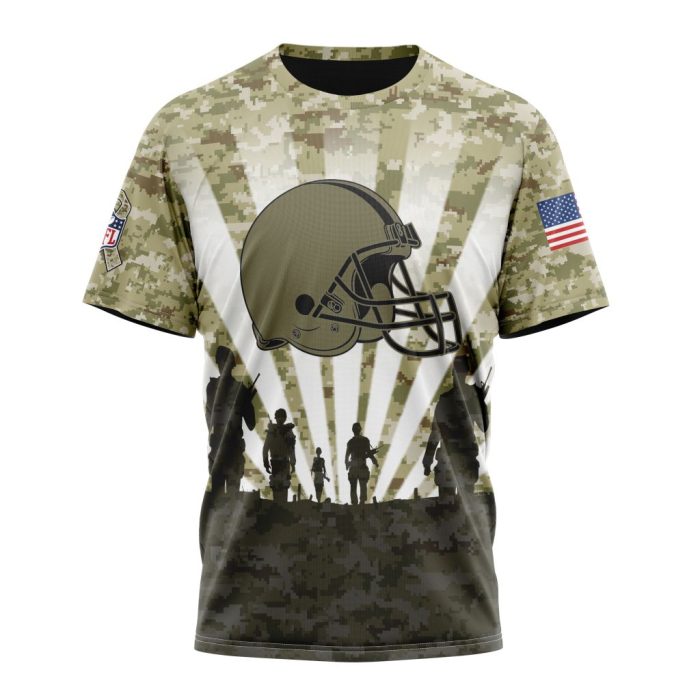 Custom NFL Cleveland Browns Salute To Service - Honor Veterans And Their Families Unisex Tshirt TS2725