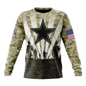 Custom NFL Dallas Cowboys Salute To Service - Honor Veterans And Their Families Unisex Sweatshirt SWS009