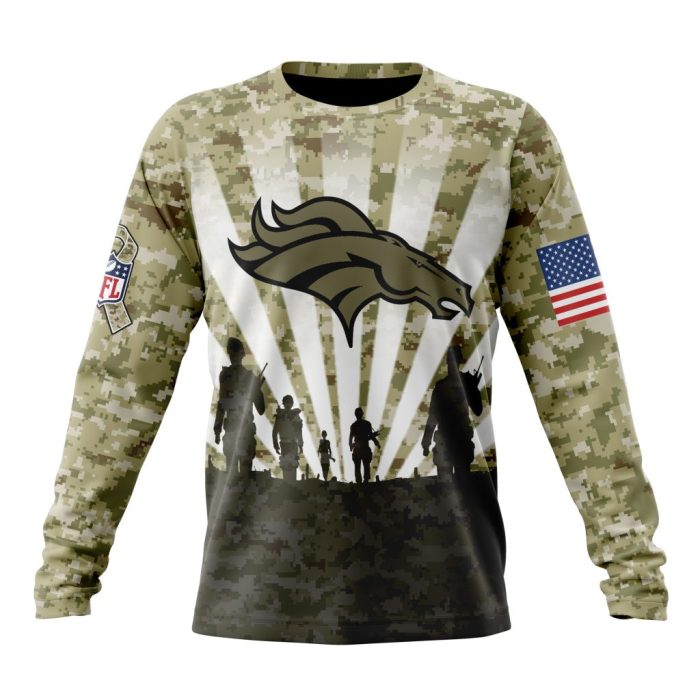 Custom NFL Denver Broncos Salute To Service - Honor Veterans And Their Families Unisex Sweatshirt SWS010