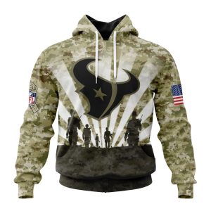 Custom NFL Houston Texans Salute To Service - Honor Veterans And Their Families Unisex Hoodie TH0876