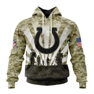 Custom NFL Indianapolis Colts Salute To Service - Honor Veterans And Their Families Unisex Hoodie TH0877