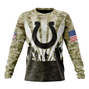Custom NFL Indianapolis Colts Salute To Service - Honor Veterans And Their Families Unisex Sweatshirt SWS014