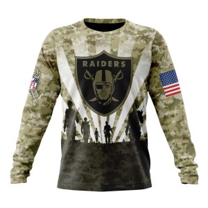 Custom NFL Las Vegas Raiders Salute To Service - Honor Veterans And Their Families Unisex Sweatshirt SWS017