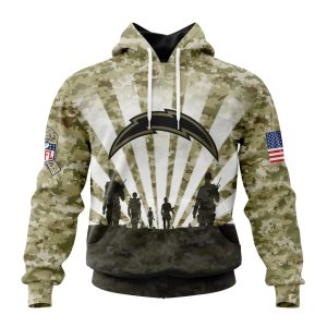 Custom NFL Los Angeles Chargers Salute To Service - Honor Veterans And Their Families Unisex Hoodie TH0881