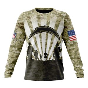 Custom NFL Los Angeles Chargers Salute To Service - Honor Veterans And Their Families Unisex Sweatshirt SWS018