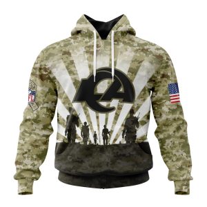 Custom NFL Los Angeles Rams Salute To Service - Honor Veterans And Their Families Unisex Hoodie TH0882