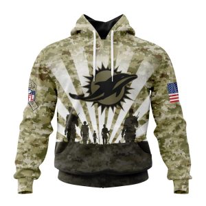 Custom NFL Miami Dolphins Salute To Service - Honor Veterans And Their Families Unisex Hoodie TH0883
