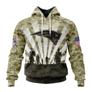 Custom NFL New England Patriots Salute To Service - Honor Veterans And Their Families Unisex Hoodie TH0885