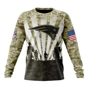Custom NFL New England Patriots Salute To Service - Honor Veterans And Their Families Unisex Sweatshirt SWS022
