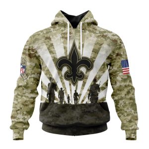 Custom NFL New Orleans Saints Salute To Service - Honor Veterans And Their Families Unisex Hoodie TH0886