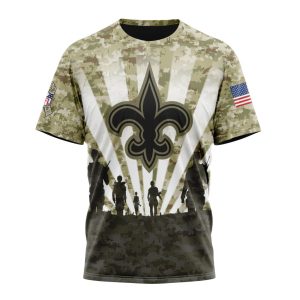 Custom NFL New Orleans Saints Salute To Service - Honor Veterans And Their Families Unisex Tshirt TS2740